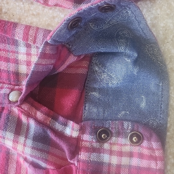 Jacks Girlfriend Red/Blue Plaid Pearl Snap Light Flannel Top Size L - Picture 13 of 16